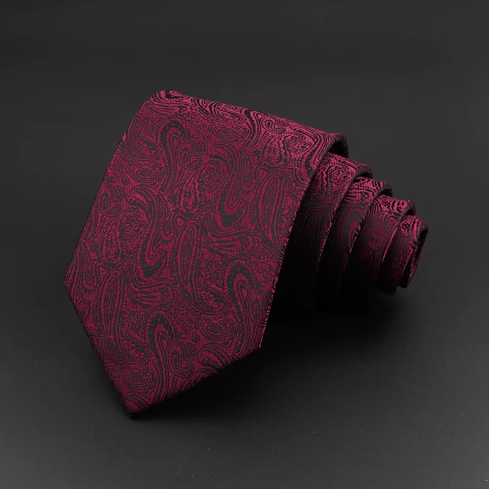 Classic Silk Men Plaid Neck Ties 8Cm Striped Tie for Men Formal Wear Business Suit Wedding Party Gravatas Male Gift Accessory