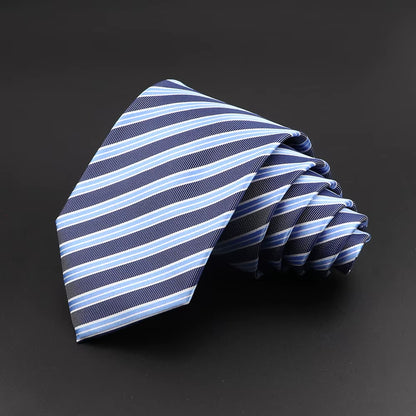 Classic Silk Men Plaid Neck Ties 8Cm Striped Tie for Men Formal Wear Business Suit Wedding Party Gravatas Male Gift Accessory