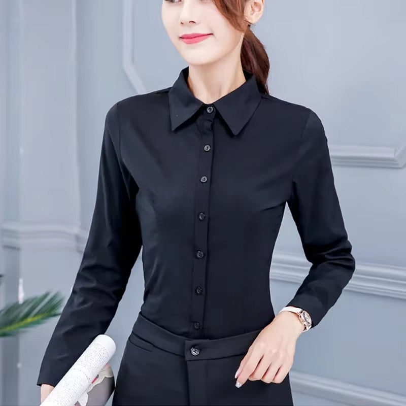 Women Shirts White Shirt Women Long Sleeve Shirts Ladies Tops Pink Shirt Blouse Woman Basic 2025 Fashion Woman Clothing Blouses