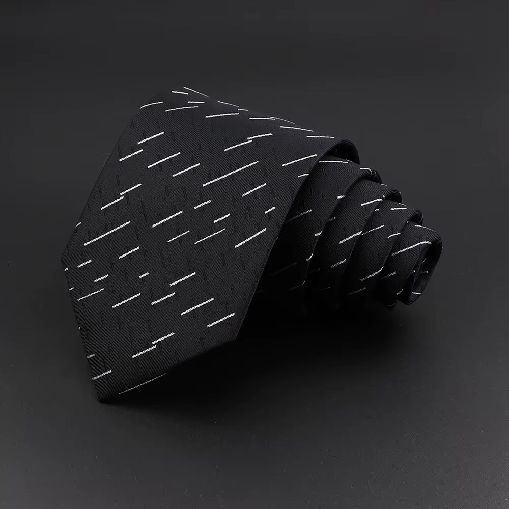 Classic Silk Men Plaid Neck Ties 8Cm Striped Tie for Men Formal Wear Business Suit Wedding Party Gravatas Male Gift Accessory