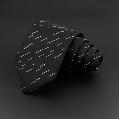 Classic Silk Men Plaid Neck Ties 8Cm Striped Tie for Men Formal Wear Business Suit Wedding Party Gravatas Male Gift Accessory