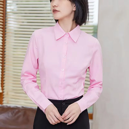 Women Shirts White Shirt Women Long Sleeve Shirts Ladies Tops Pink Shirt Blouse Woman Basic 2025 Fashion Woman Clothing Blouses