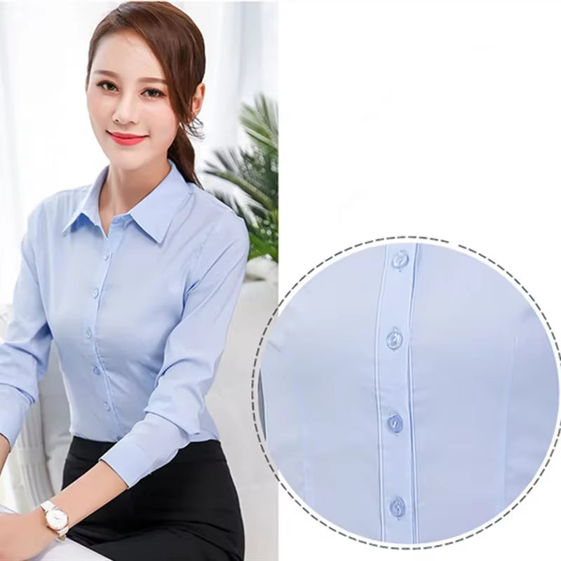 Women Shirts White Shirt Women Long Sleeve Shirts Ladies Tops Pink Shirt Blouse Woman Basic 2025 Fashion Woman Clothing Blouses