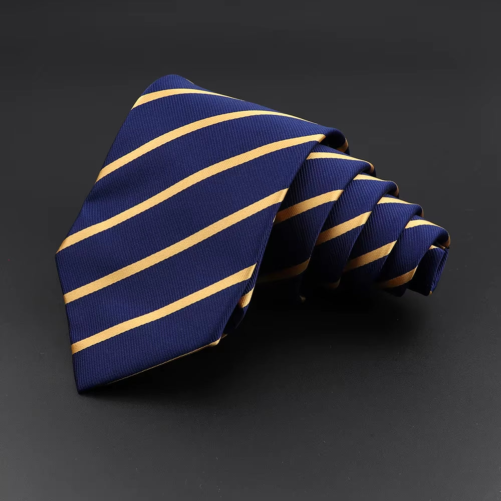 Classic Silk Men Plaid Neck Ties 8Cm Striped Tie for Men Formal Wear Business Suit Wedding Party Gravatas Male Gift Accessory