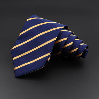 Classic Silk Men Plaid Neck Ties 8Cm Striped Tie for Men Formal Wear Business Suit Wedding Party Gravatas Male Gift Accessory