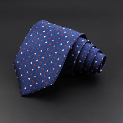 Classic Silk Men Plaid Neck Ties 8Cm Striped Tie for Men Formal Wear Business Suit Wedding Party Gravatas Male Gift Accessory