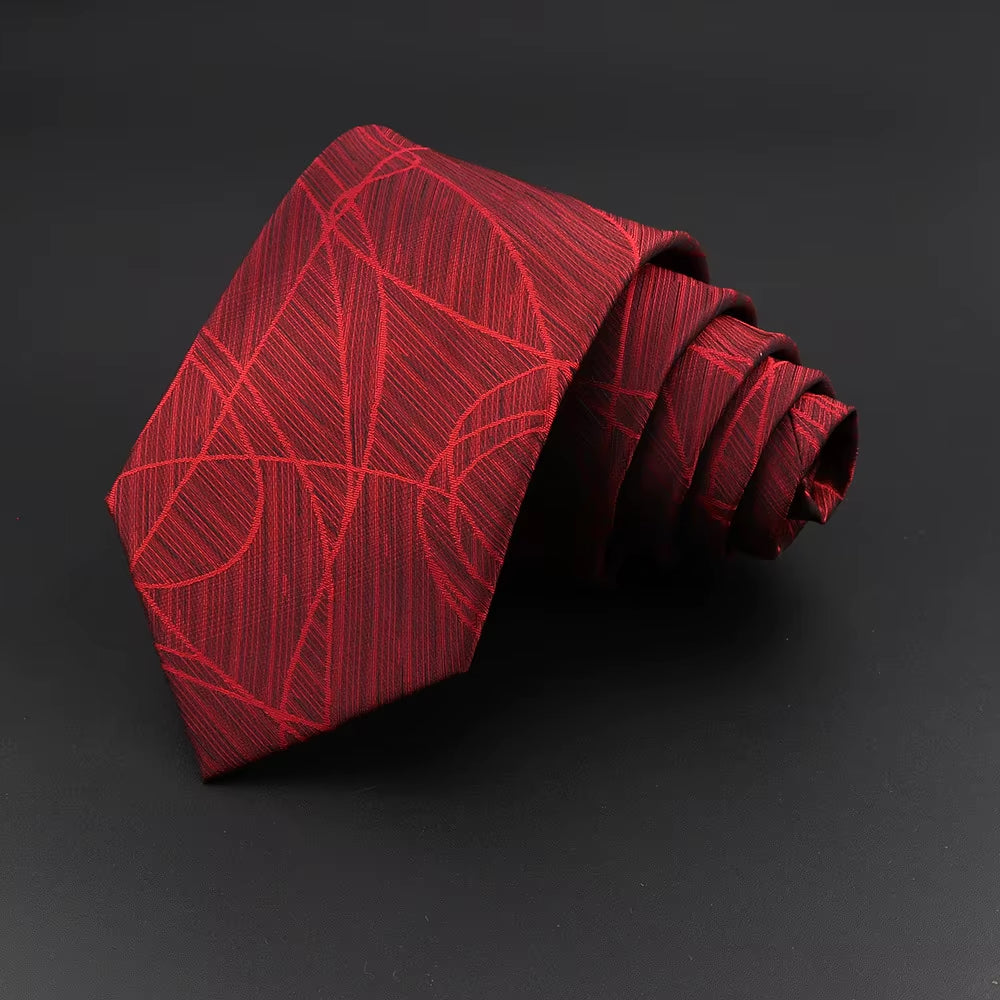 Classic Silk Men Plaid Neck Ties 8Cm Striped Tie for Men Formal Wear Business Suit Wedding Party Gravatas Male Gift Accessory