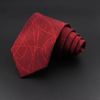 Classic Silk Men Plaid Neck Ties 8Cm Striped Tie for Men Formal Wear Business Suit Wedding Party Gravatas Male Gift Accessory