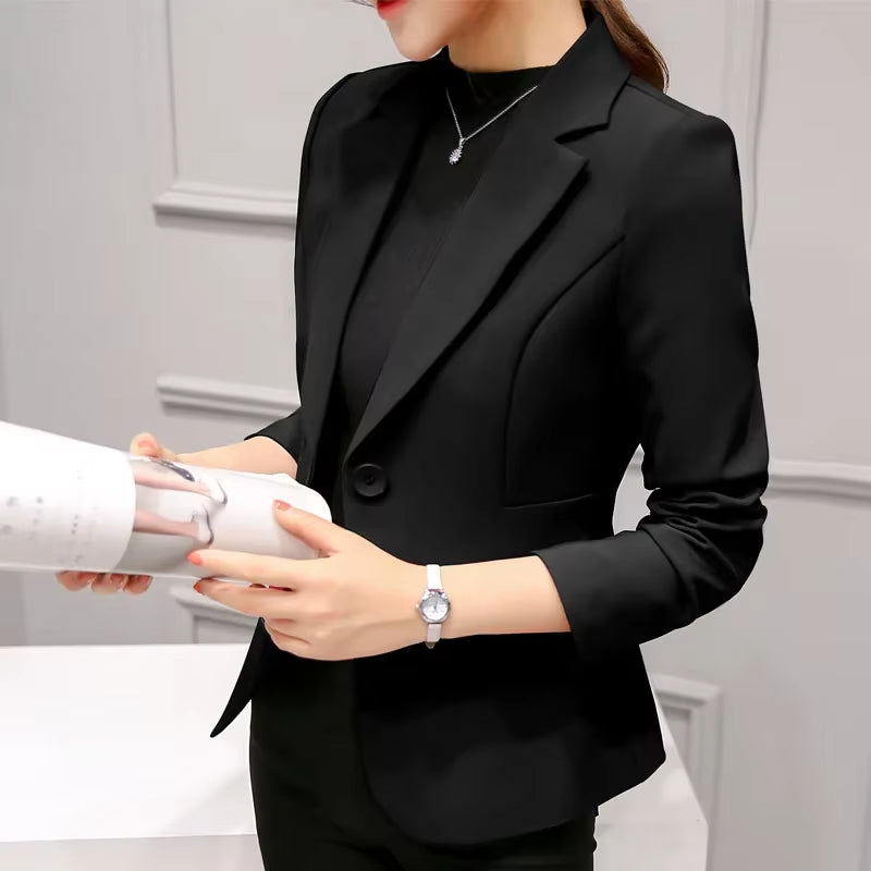 Black Women Blazer 2025 Formal Slim Blazers Lady Office Work Suit Pockets Jackets Coat Female Wine Notched Blazer Jackets Femme