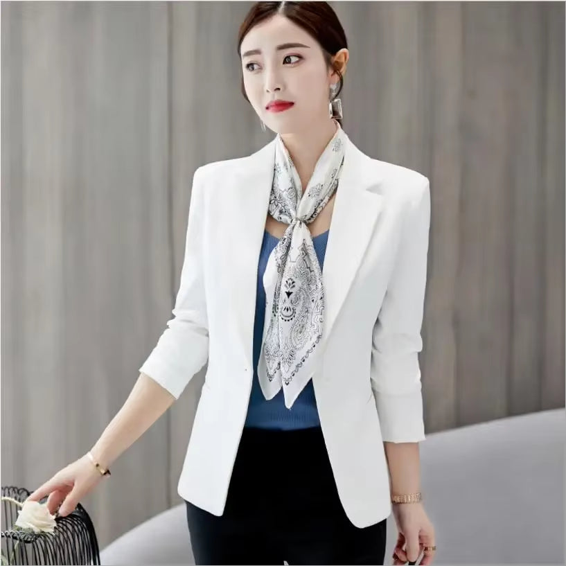 Black Women Blazer 2025 Formal Slim Blazers Lady Office Work Suit Pockets Jackets Coat Female Wine Notched Blazer Jackets Femme