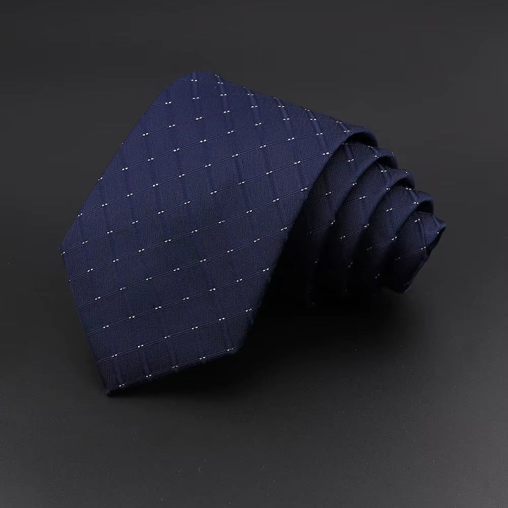 Classic Silk Men Plaid Neck Ties 8Cm Striped Tie for Men Formal Wear Business Suit Wedding Party Gravatas Male Gift Accessory