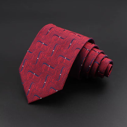 Classic Silk Men Plaid Neck Ties 8Cm Striped Tie for Men Formal Wear Business Suit Wedding Party Gravatas Male Gift Accessory