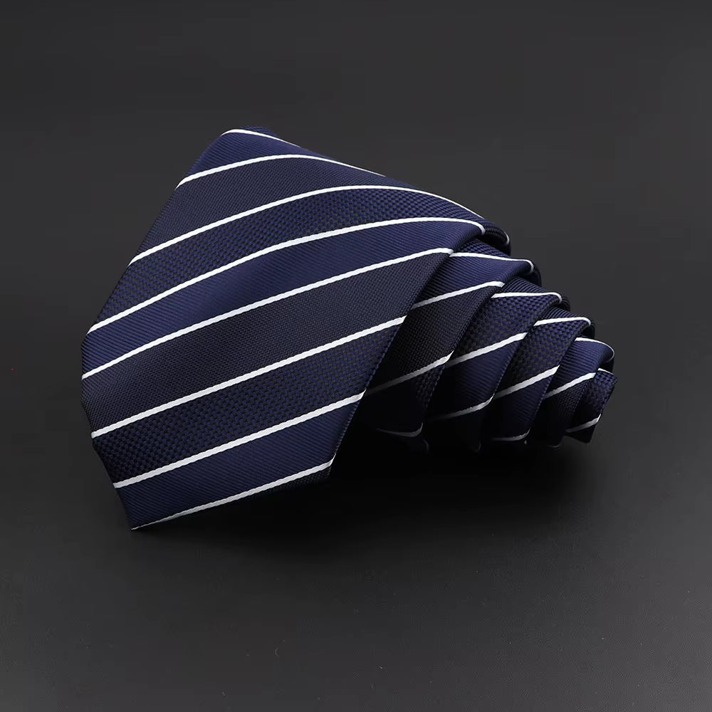 Classic Silk Men Plaid Neck Ties 8Cm Striped Tie for Men Formal Wear Business Suit Wedding Party Gravatas Male Gift Accessory