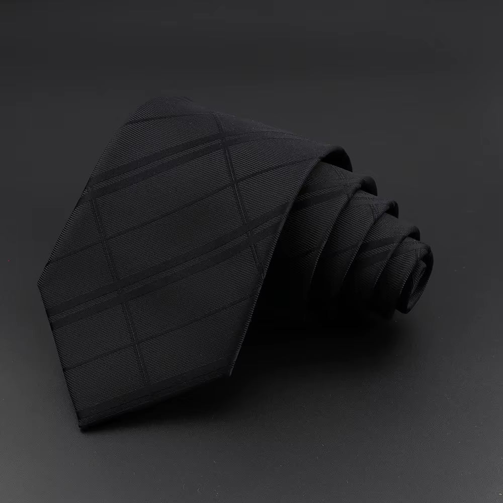 Classic Silk Men Plaid Neck Ties 8Cm Striped Tie for Men Formal Wear Business Suit Wedding Party Gravatas Male Gift Accessory