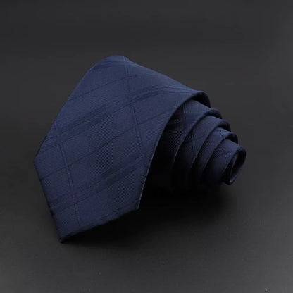 Classic Silk Men Plaid Neck Ties 8Cm Striped Tie for Men Formal Wear Business Suit Wedding Party Gravatas Male Gift Accessory