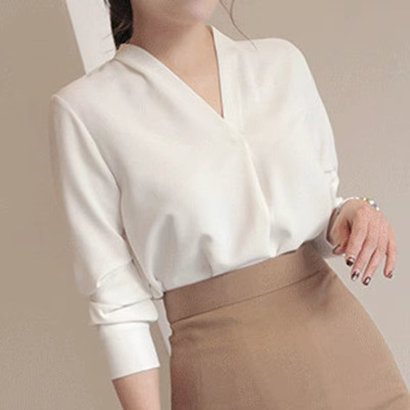 Women Shirts Long Sleeve Solid White Chiffon Office Blouse Women Clothes Womens Tops and Blouses Blusas Mujer De Moda 2024 A403