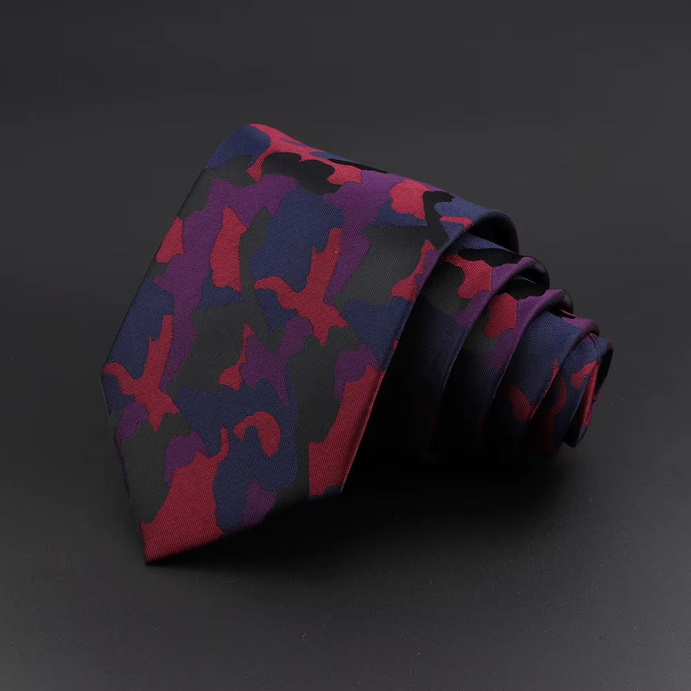 Classic Silk Men Plaid Neck Ties 8Cm Striped Tie for Men Formal Wear Business Suit Wedding Party Gravatas Male Gift Accessory