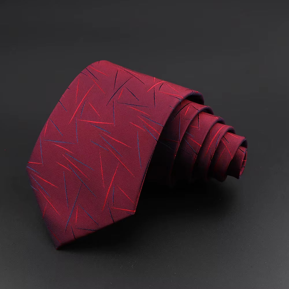 Classic Silk Men Plaid Neck Ties 8Cm Striped Tie for Men Formal Wear Business Suit Wedding Party Gravatas Male Gift Accessory