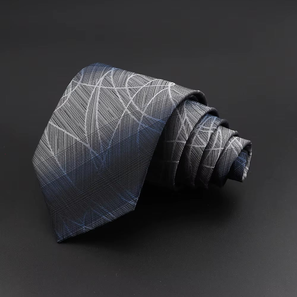 Classic Silk Men Plaid Neck Ties 8Cm Striped Tie for Men Formal Wear Business Suit Wedding Party Gravatas Male Gift Accessory