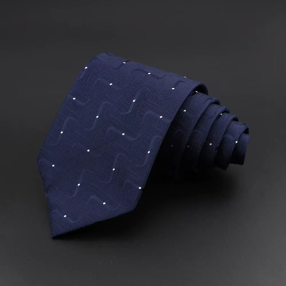 Classic Silk Men Plaid Neck Ties 8Cm Striped Tie for Men Formal Wear Business Suit Wedding Party Gravatas Male Gift Accessory